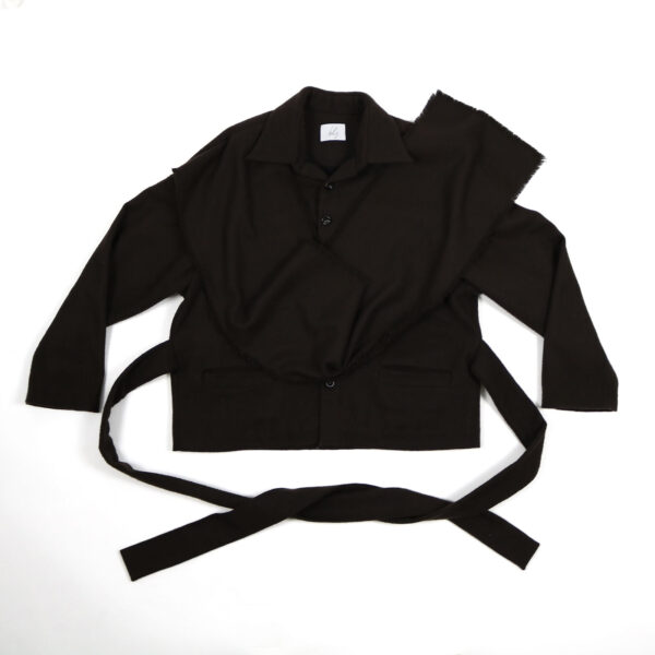 Wool Coat With Scarf - Image 3