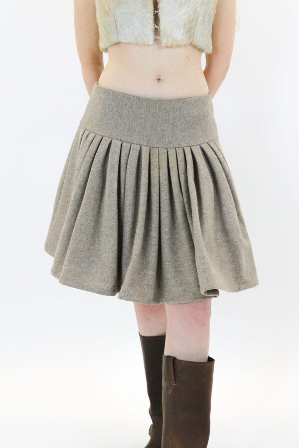Gathered Yoke Skirt Grey