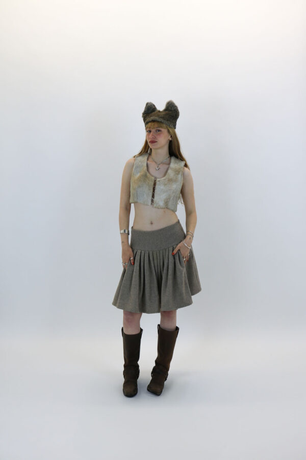 Goat Skin Cropped Waistcoat