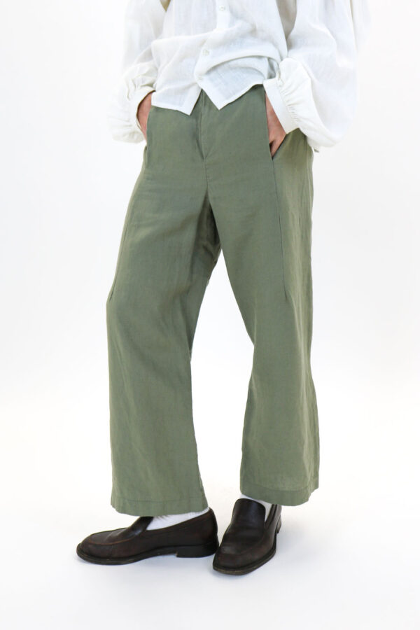 Khaki Linen Tailored Trouser