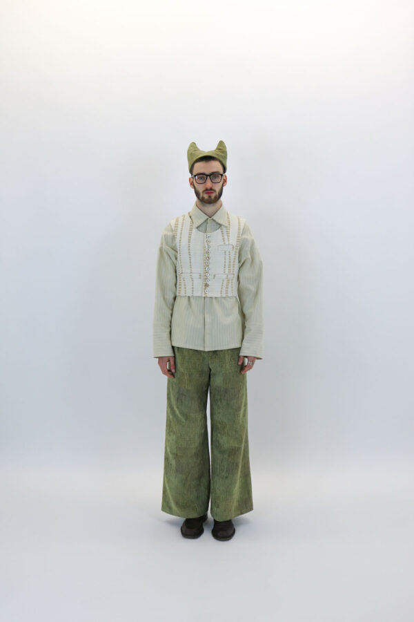 Khaki Upholstery Drawstring Trouser