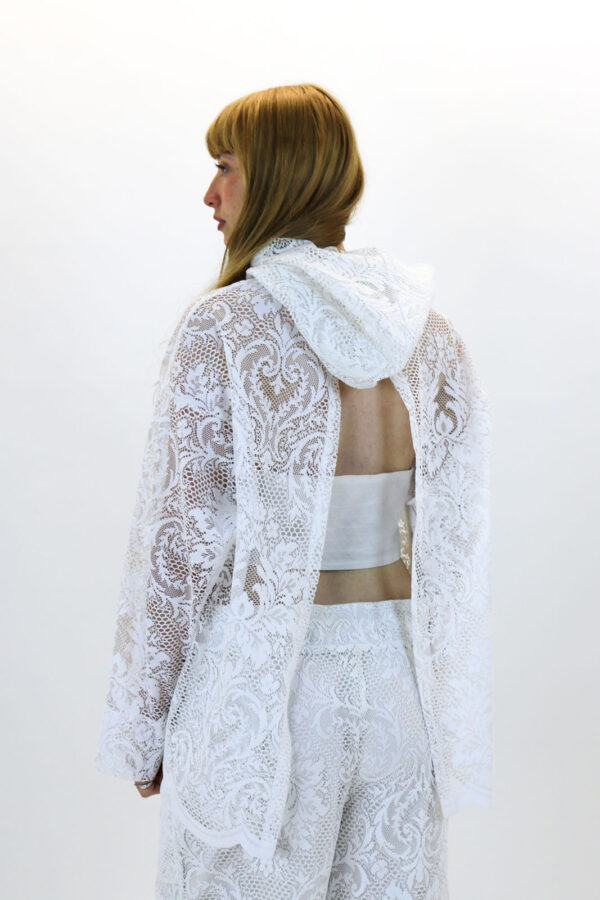 Lace Open-back Hoodie
