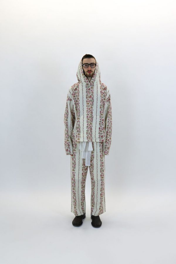 Vintage Floral Print Drawstring Trouser