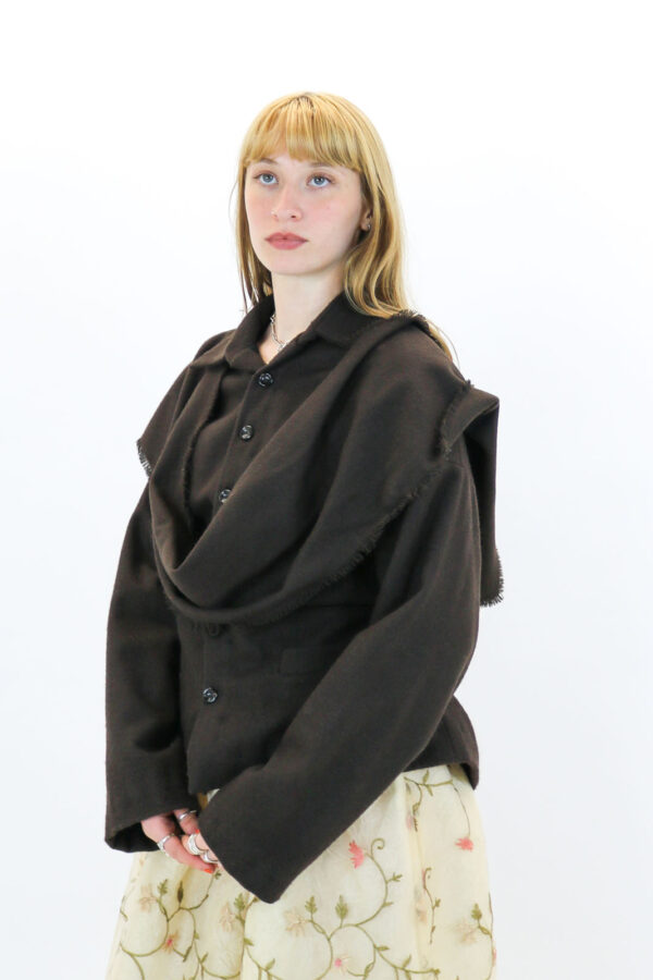 Wool Coat With Scarf - Image 9