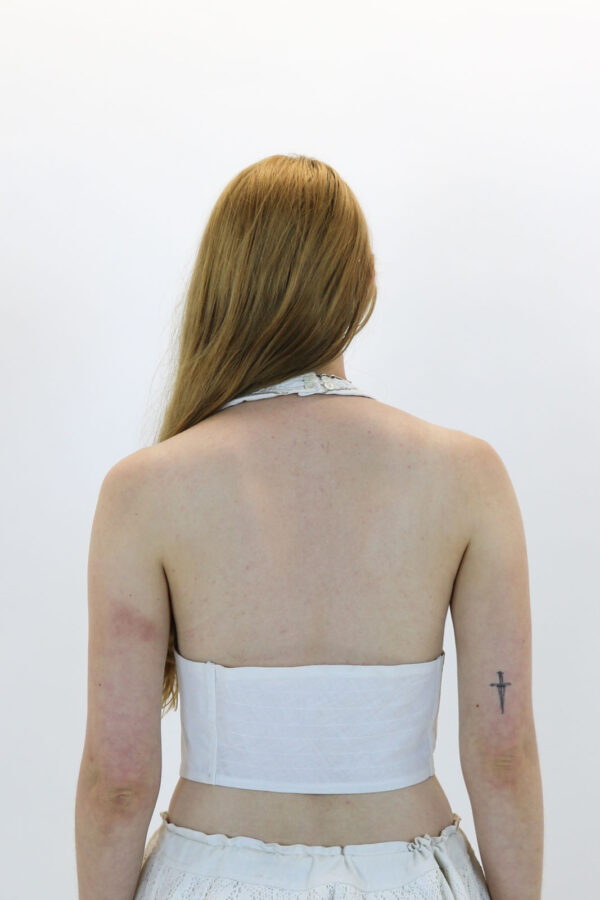 Antique Linen Neck-strap Corset - Image 2