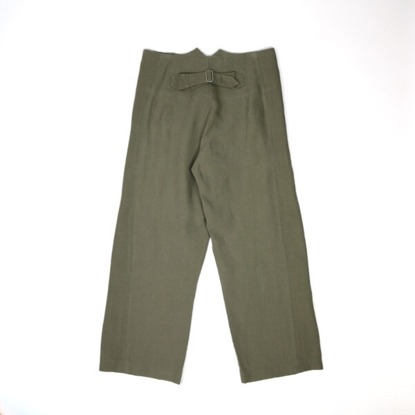 Khaki Linen Tailored Trouser - Image 3