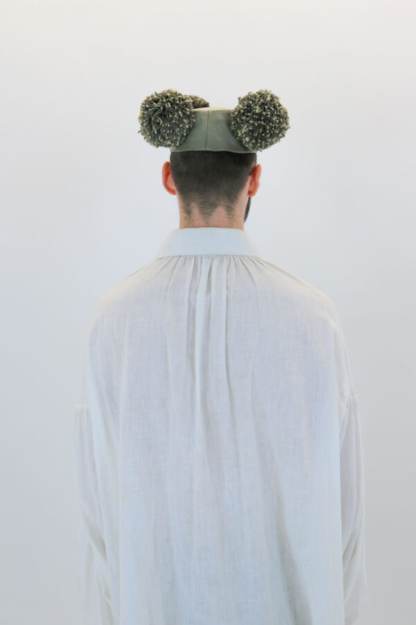 Khaki Leather Pom-Pom Gamerka - Image 2