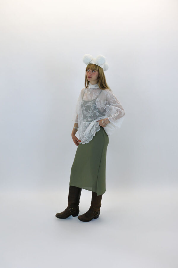 Lace Open-back Short Sleeve Hoodie - Image 3