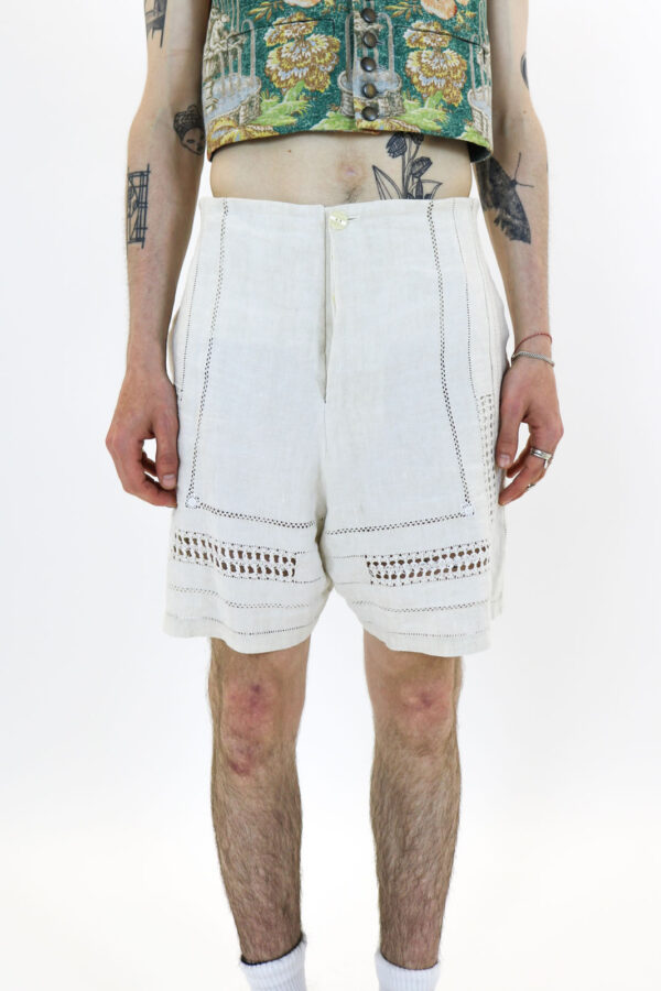 Tailored Antique Linen Shorts - Image 4