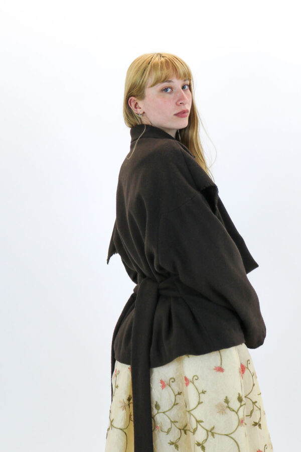 Wool Coat With Scarf - Image 8