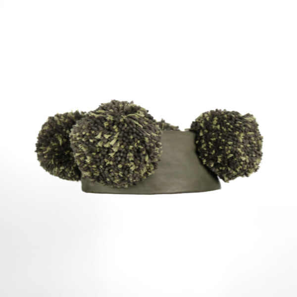 Khaki Leather Pom-Pom Gamerka - Image 4