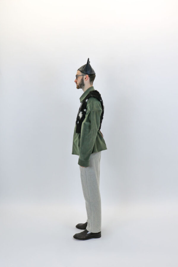 Goat Skin Cropped Lace-back Waistcoat - Image 8