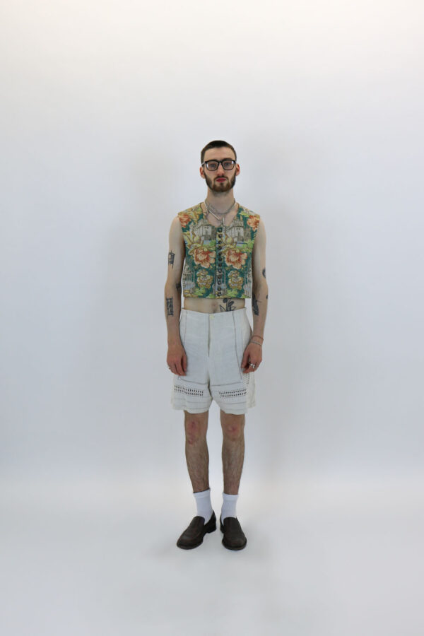Tailored Antique Linen Shorts - Image 3