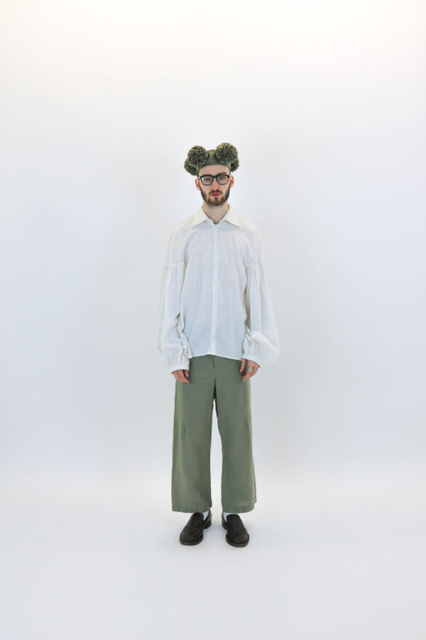 Khaki Linen Tailored Trouser - Image 7