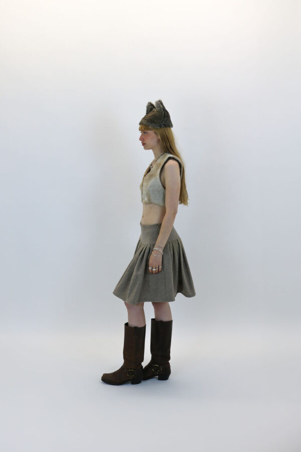 Gathered Yoke Skirt Grey - Image 5