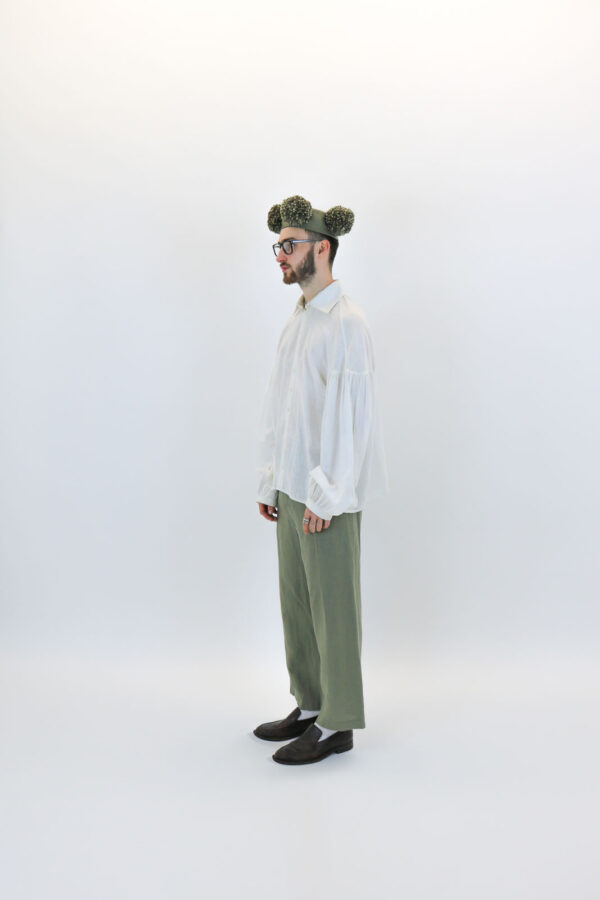 Khaki Linen Tailored Trouser - Image 6