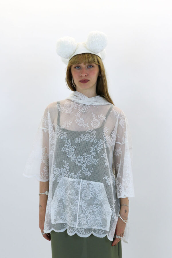 Lace Open-back Short Sleeve Hoodie - Image 6