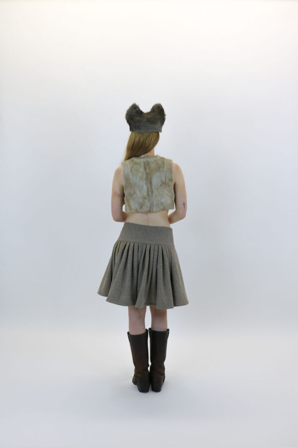 Gathered Yoke Skirt Grey - Image 2