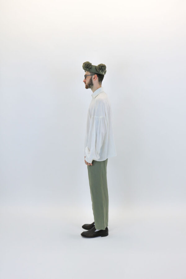 Khaki Linen Tailored Trouser - Image 5