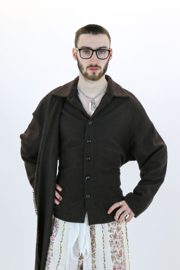 Wool Coat With Scarf - Image 7