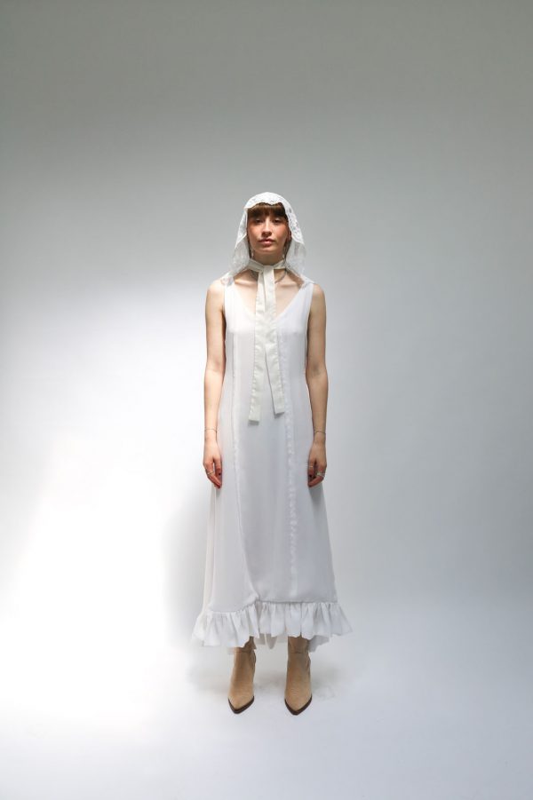 Zero-waste Frill Dress with Waist-ties