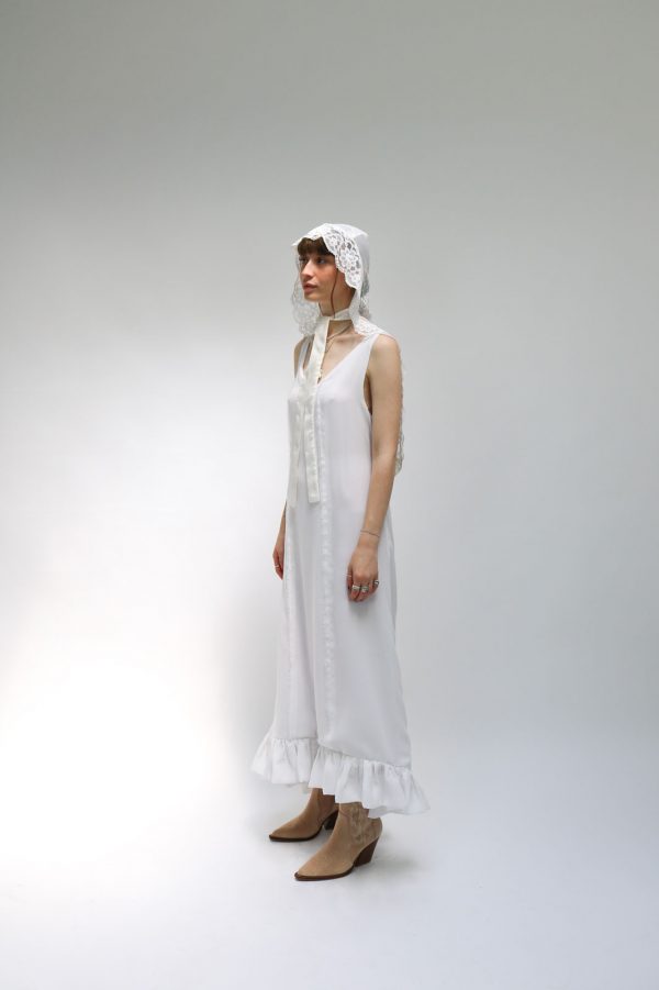Zero-waste Frill Dress with Waist-ties - Image 4