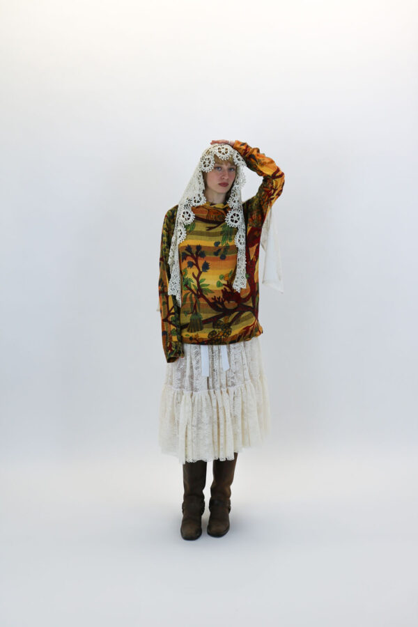 Gathered 2-tier Lace Skirt