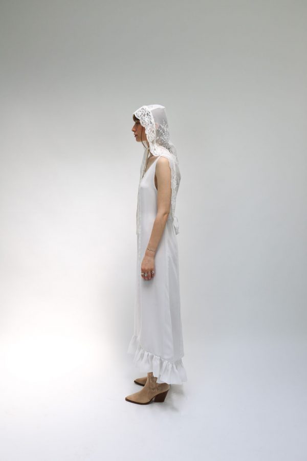 Zero-waste Frill Dress with Waist-ties - Image 3