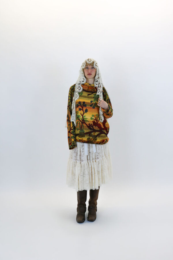 Gathered 2-tier Lace Skirt - Image 7