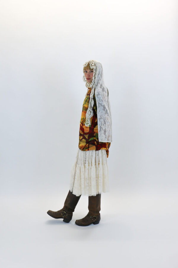 Gathered 2-tier Lace Skirt - Image 6