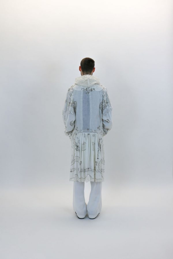Gathered-back Linen Coat - Image 4