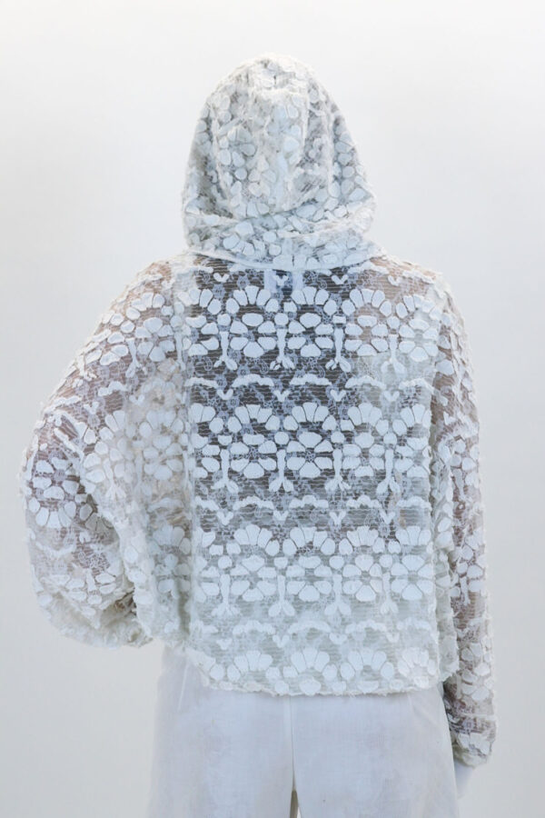 Lace Hoodie With Wool Appliqué - Image 2